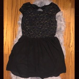 Black dress with gold embroidery